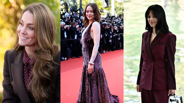 6 Inspirasi Tampilan Bernuansa Burgundy yang Elegan dari Kate Middleton sampai Emma Stone